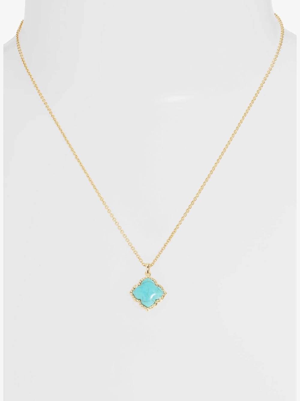 Brand New Kendra Scott Mallory Pendant Necklace Gold Variegated Turquoise - Picture 2 of 5